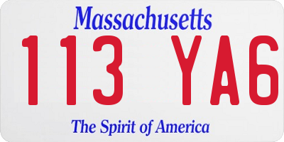 MA license plate 113YA6