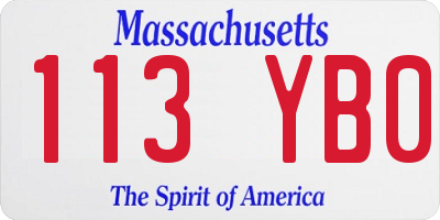 MA license plate 113YB0