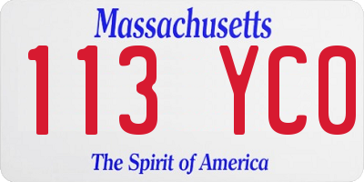 MA license plate 113YC0