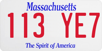 MA license plate 113YE7