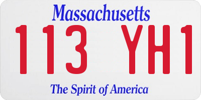 MA license plate 113YH1