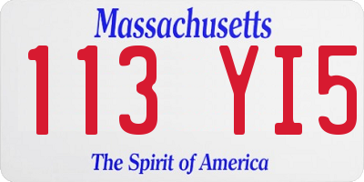 MA license plate 113YI5