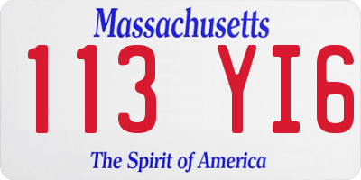 MA license plate 113YI6