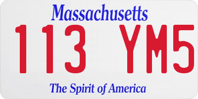 MA license plate 113YM5