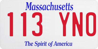 MA license plate 113YN0