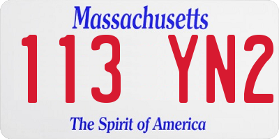 MA license plate 113YN2