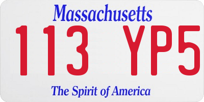 MA license plate 113YP5