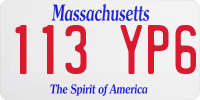 MA license plate 113YP6