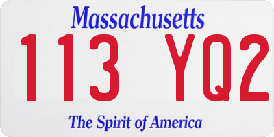 MA license plate 113YQ2