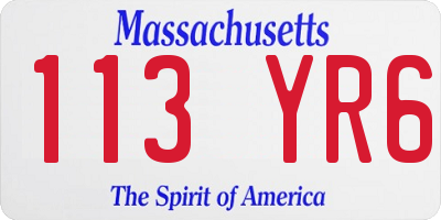 MA license plate 113YR6