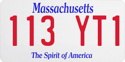 MA license plate 113YT1