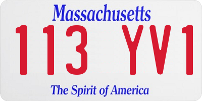 MA license plate 113YV1