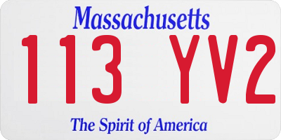 MA license plate 113YV2