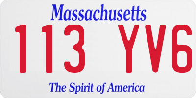 MA license plate 113YV6