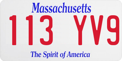 MA license plate 113YV9