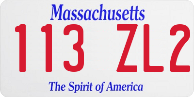 MA license plate 113ZL2