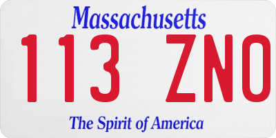 MA license plate 113ZN0