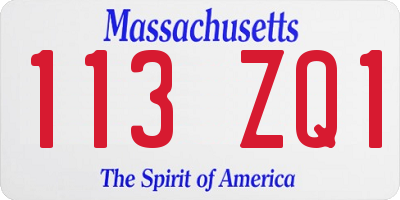 MA license plate 113ZQ1