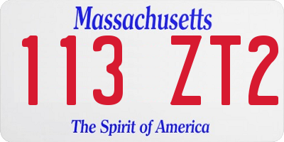MA license plate 113ZT2