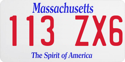 MA license plate 113ZX6