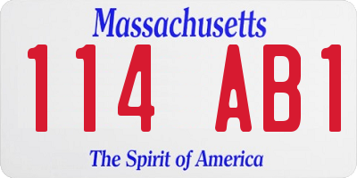 MA license plate 114AB1