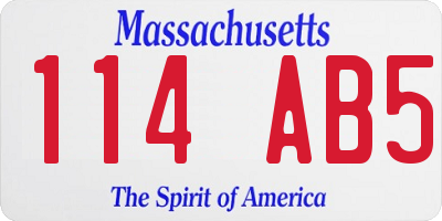 MA license plate 114AB5