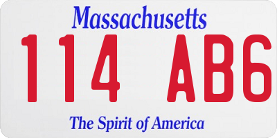 MA license plate 114AB6