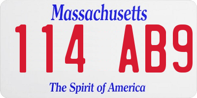 MA license plate 114AB9