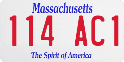 MA license plate 114AC1