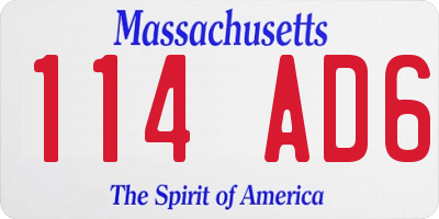 MA license plate 114AD6