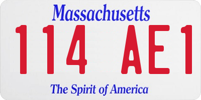 MA license plate 114AE1