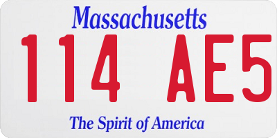 MA license plate 114AE5