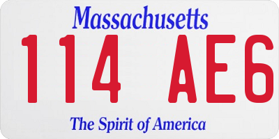MA license plate 114AE6