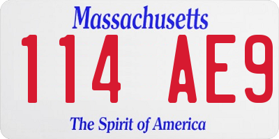 MA license plate 114AE9