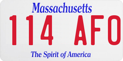 MA license plate 114AF0