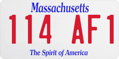MA license plate 114AF1