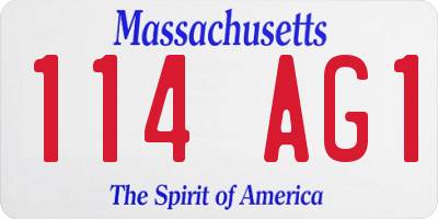 MA license plate 114AG1
