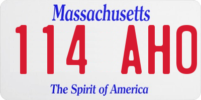 MA license plate 114AH0
