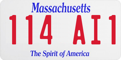 MA license plate 114AI1