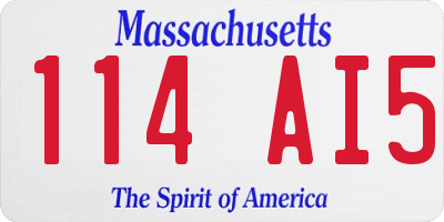 MA license plate 114AI5