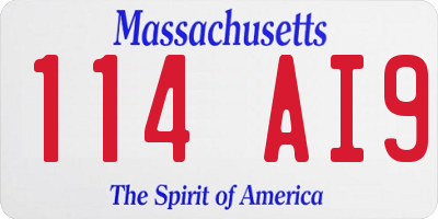 MA license plate 114AI9