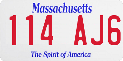 MA license plate 114AJ6