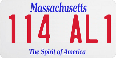 MA license plate 114AL1