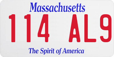 MA license plate 114AL9