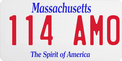 MA license plate 114AM0