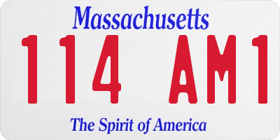 MA license plate 114AM1