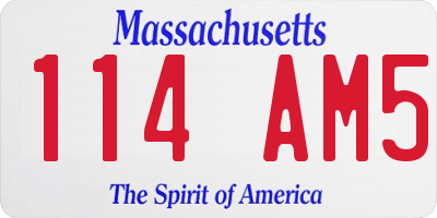 MA license plate 114AM5