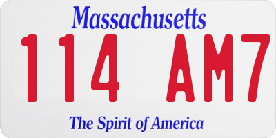 MA license plate 114AM7