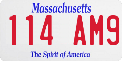 MA license plate 114AM9