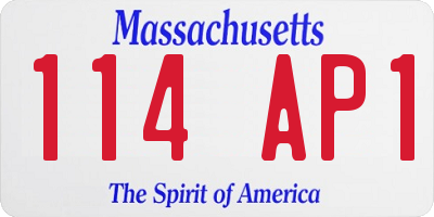 MA license plate 114AP1